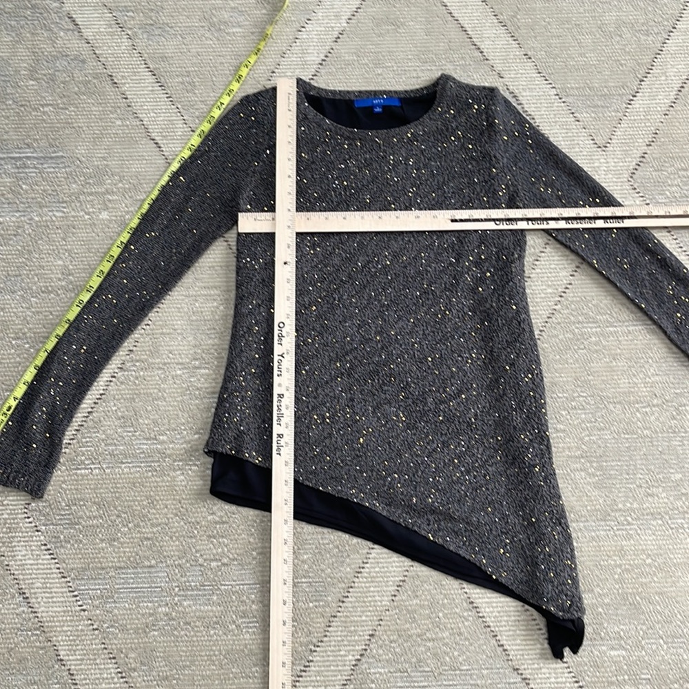 Apt.9 Gray Sequin Asymmetrical Sweater - Small - image 7